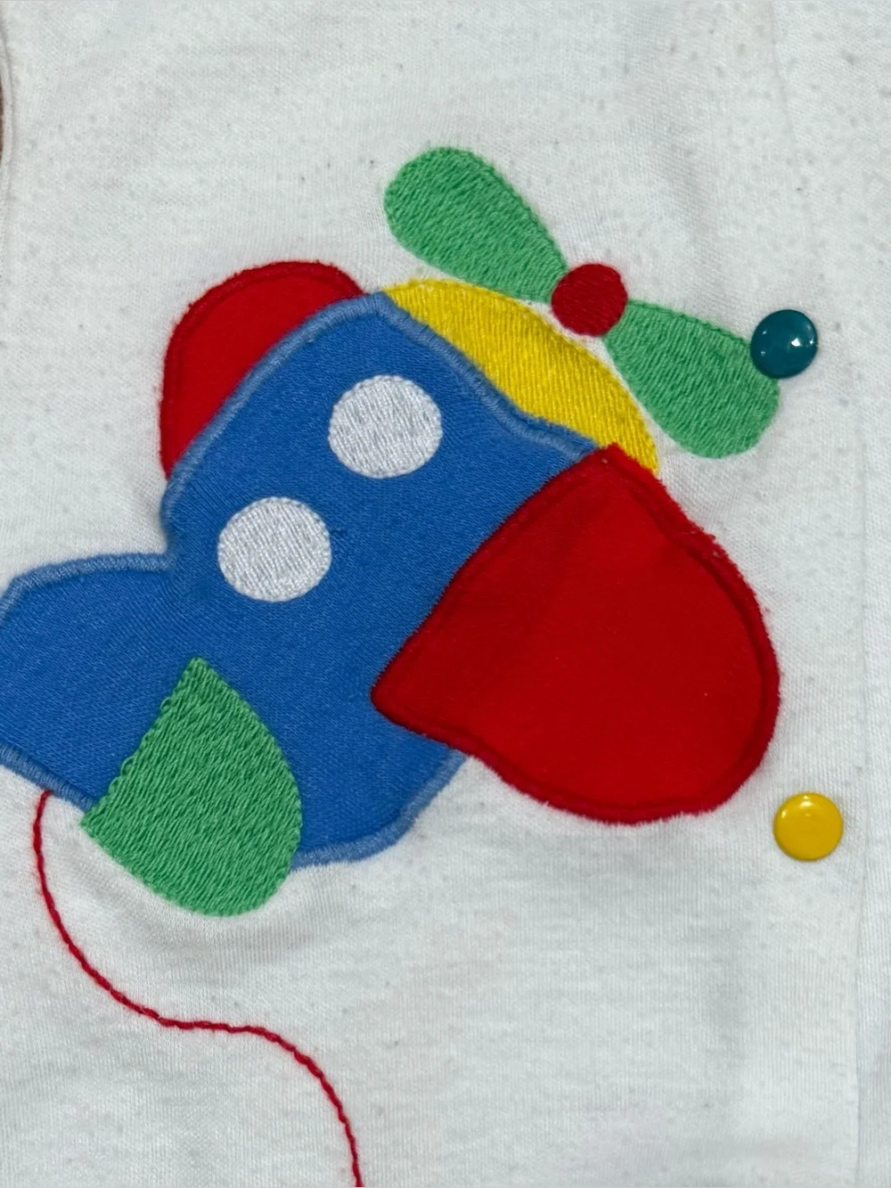 Vintage Little Me Airplane Embroidered Footed Pajamas Baby Boy Size Medium